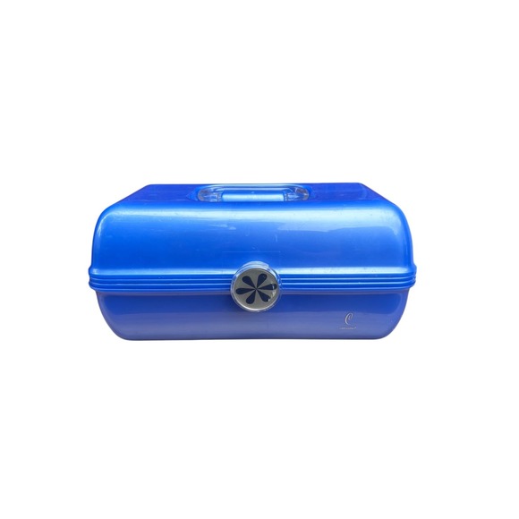Vintage 90's Caboodles Baby Blue On The Go Girl 3 Tier Make-up Travel Case - Picture 1 of 6
